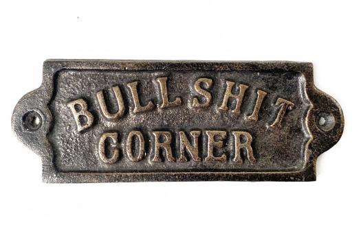 Gusseisenschild Bullshit Corner